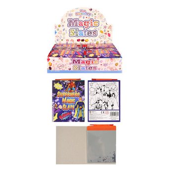 LIVRETS ARDOISE MAGIQUE – MODÈLE : SUPER-HÉROS EN PRÉSENTOIR (144 pcs)