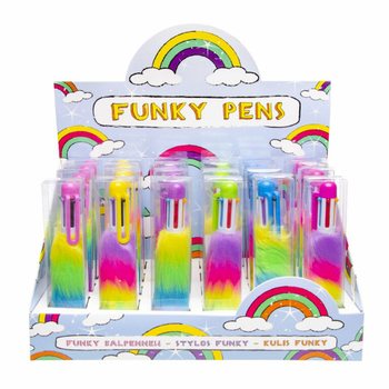 STYLO À BILLE FLUFFY AVEC 6 COULEURS - EN PRÉSENTOIR (24 pcs)