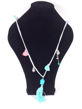 Collier style Ibiza avec pendentif Bouddha Bleu (1 pc)