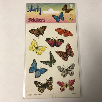 FEUILLE D'AUTOCOLLANTS : PAPILLONS, Dim. 16 x 9 cm (10 pcs)