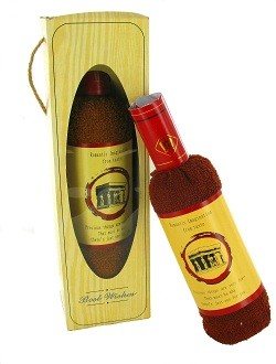Serviette en Forme de Bouteille de Vin dans sa Boîte Cadeau (Set de 2)