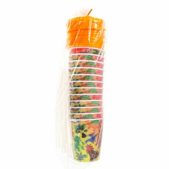 Gobelet Dinosaure avec Paille pour Boisson/Glace - 250ml (12 pcs)