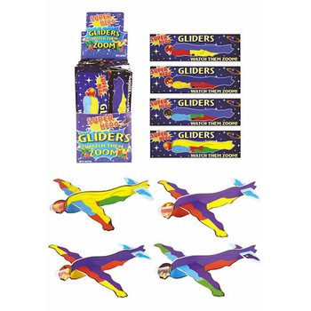 AVIONS PLANEURS FIGHTER GLIDERS – MODÈLE : SUPER-HÉROS EN PRÉSENTOIR (48 pcs)