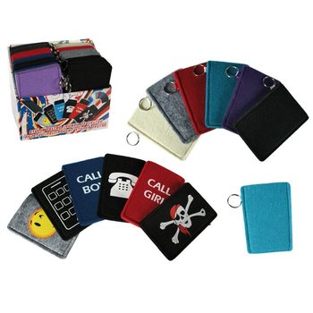Pochettes pour téléphone avec porte-clés en présentoir (48 pcs)