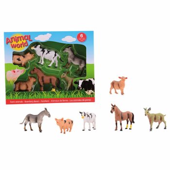 ANIMAL WORLD - COFFRET DE 6 FIGURINES D'ANIMAUX DE LA FERME (1 pc)