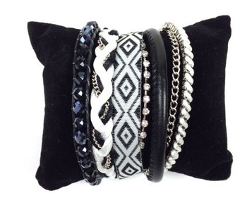Bracelet Style Ibiza Noir/Blanc (1 pc)