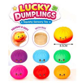 RAGE - LUCKY DUMPLINGS - Squishy Bun Dumplings GRAND Dim. 8.5 x 8.5 x 4.8 cm - EN DISPLAY (12 pcs)