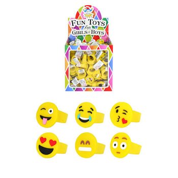 Bagues pour enfants modèle : Smiley en présentoir (156 pcs)
