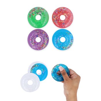 Donuts en Putty dans un pr&eacute;sentoir color&eacute; - Couleurs mixtes (24 pi&egrave;ces)