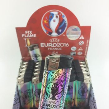 Briquets &eacute;lectriques UEFA EURO 2016 en pr&eacute;sentoir - 50 pcs (Dernier stock)