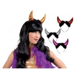 Serre-t&ecirc;te Cornes de Diable &agrave; Paillettes (6 pcs)