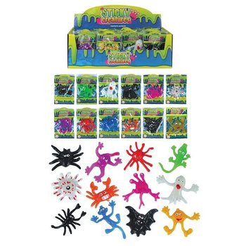GRANDES FIGURINES COLLANTES EFFRAYANTES EN PRÉSENTOIR (48 pcs)