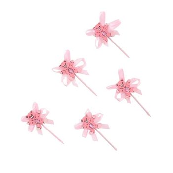 Pique pour Cupcake Naissance - Ourson Rose (12 pcs)