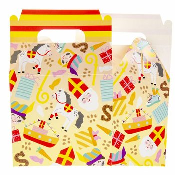 Bo&icirc;te Repas SINTERKLAAS / Bo&icirc;te &agrave; Friandises 14x10x17 cm (12 pcs)