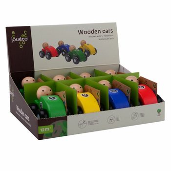 Voitures en Bois JOUECO - En Pr&eacute;sentoir (8 Pi&egrave;ces)