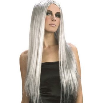 Perruque Longue Cheveux Gris (1 pce)