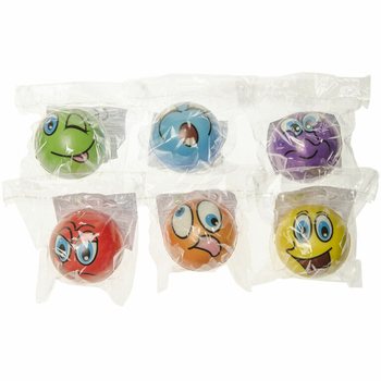 BALLES ANTI-STRESS SMILEY EN PR&Eacute;SENTOIR (24 pcs)