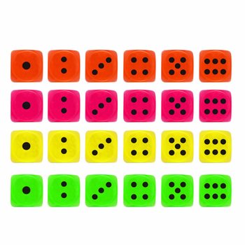 D&eacute;s de 2,5 cm en pr&eacute;sentoir - Couleurs assorties (125 pi&egrave;ces)