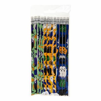 Crayons d'Halloween avec Gomme (12 pi&egrave;ces)