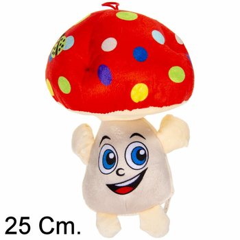 Grand Champignon en Peluche avec Visage - 25 cm - Mix Couleurs (6 pcs)