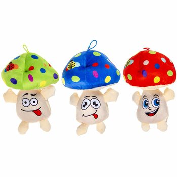 Grand Champignon en Peluche avec Visage - 25 cm - Mix Couleurs (6 pcs)