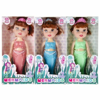 Poup&eacute;e Sir&egrave;ne Adorable en Bo&icirc;te-Vitrine, 18 cm (Lot de 12)