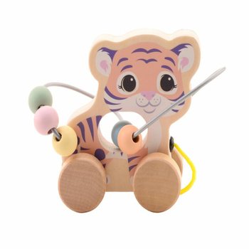 JOUECO - Labyrinthe &agrave; Perles en Bois Animaux Sauvages - &Agrave; partir de 12 Mois