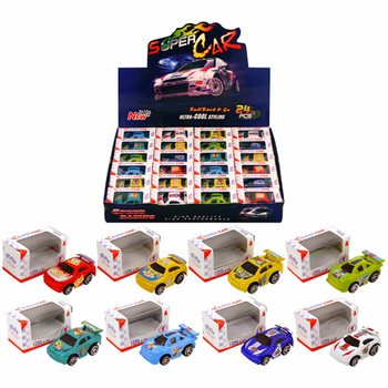 Petites voitures à friction en boîte cadeau - Présentoir (24 pcs)