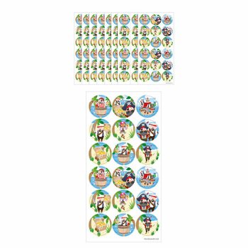 AUTOCOLLANTS FUN - STICKERS PIRATES - 18 STICKERS PAR FEUILLE (10 pcs.)