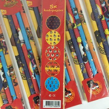 Papier Cadeau 5 Pi&egrave;ces 'De Club van Sinterklaas' (Saint-Nicolas)