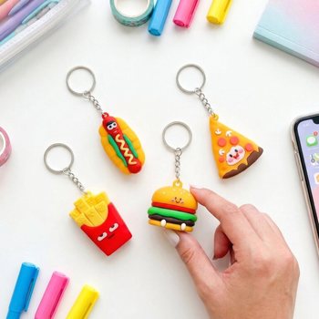 PORTE-CL&Eacute;S FAST FOOD 3D - MIX DE MOD&Egrave;LES (12 pi&egrave;ces)