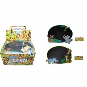 Ardoise Animaux Sauvages avec Craies - Pr&eacute;sentoir 24 pi&egrave;ces