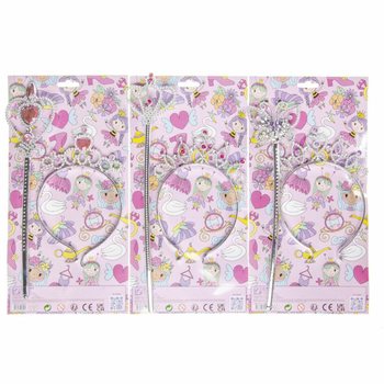 BAGUETTE DE PRINCESSE + DIADÈME SUR CARTE (12 pcs)
