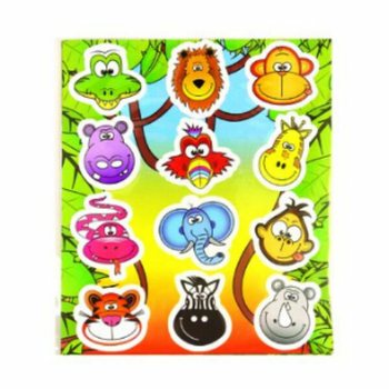 AUTOCOLLANTS FUNS &ndash; MOD&Egrave;LE : ANIMAUX DE LA JUNGLE (120 pcs)