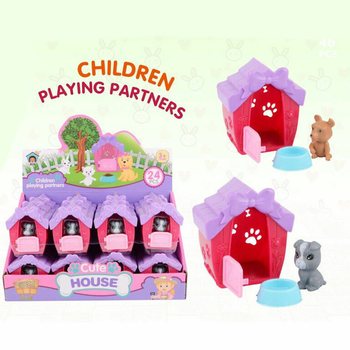 MAISON POUR ANIMAUX AVEC ANIMAL EN PRÉSENTOIR (24 pcs)