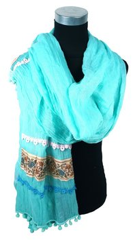 Écharpe de Luxe Turquoise (1 pc) - Style Ibiza