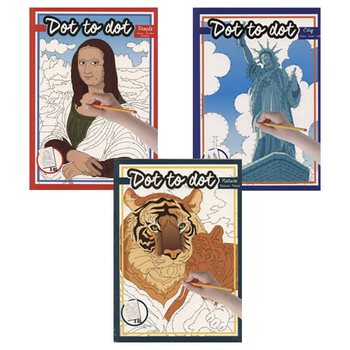 MIX LIVRES DE COLORIAGE POINT À POINT (24 pcs)