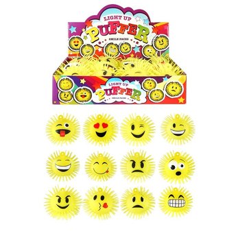 Balles Puffer Smili Lumineuses en Présentoir (12 pcs)