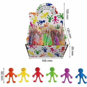 FIGURINES SMILEY EXTENSIBLES COLOR&Eacute;ES - EN PR&Eacute;SENTOIR (36 pcs)