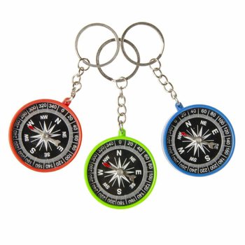 Porte-cl&eacute;s boussole color&eacute;s (48 pi&egrave;ces)