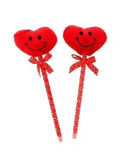 Stylos en Forme de Cœur Smiley (12 pcs)