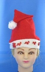 BONNET DE NO&Euml;L avec TRA&Icirc;NEAU LUMINEUX (12 pcs)