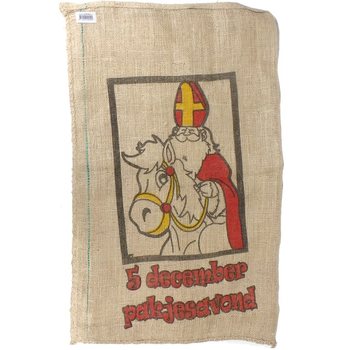 Grand Sac en Jute de Saint Nicolas et Père Noël