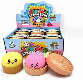 RAGE - Squishy Bun Dumplings GRAND (Dim. 8.5x8.5x4.8 cm) - Jouet Fidget Viral 2026 (12 pcs)