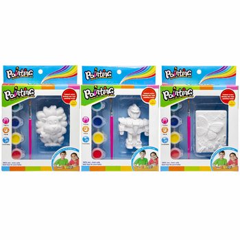 Figurine 3D &agrave; Peindre - Lion / Robot / Papillon (6 pcs)