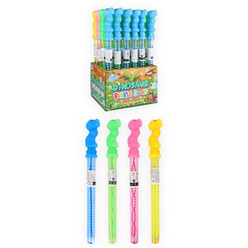 GRAND SCEPTRE &Agrave; BULLES DE SAVON 35 CM - DINOSAURE EN PR&Eacute;SENTOIR (24 pcs)