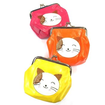 Porte-monnaie (enfant) chat couleurs assorties (6 pcs)