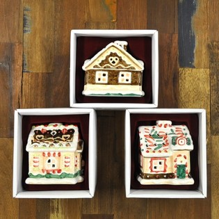 PHOTOPHORE MAISON DE NO&Euml;L (Lot de 3)