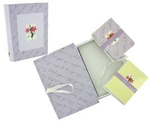 Livre de Cartes de V&oelig;ux - Motif Fleurs (2 pcs)