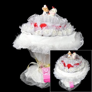 GRAND BOUQUET DE MARI&Eacute;E OURS